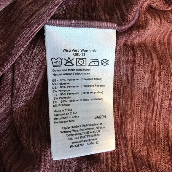 NWT Rab Womens Wisp Vest Storm Deep Heather Tank Top - Picture 5 of 9